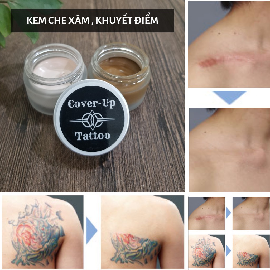 Kem che hình xăm tạm thời Tattoo kem che xăm che sẹo chính hãng chống nước hiệu quả lên tới 24h