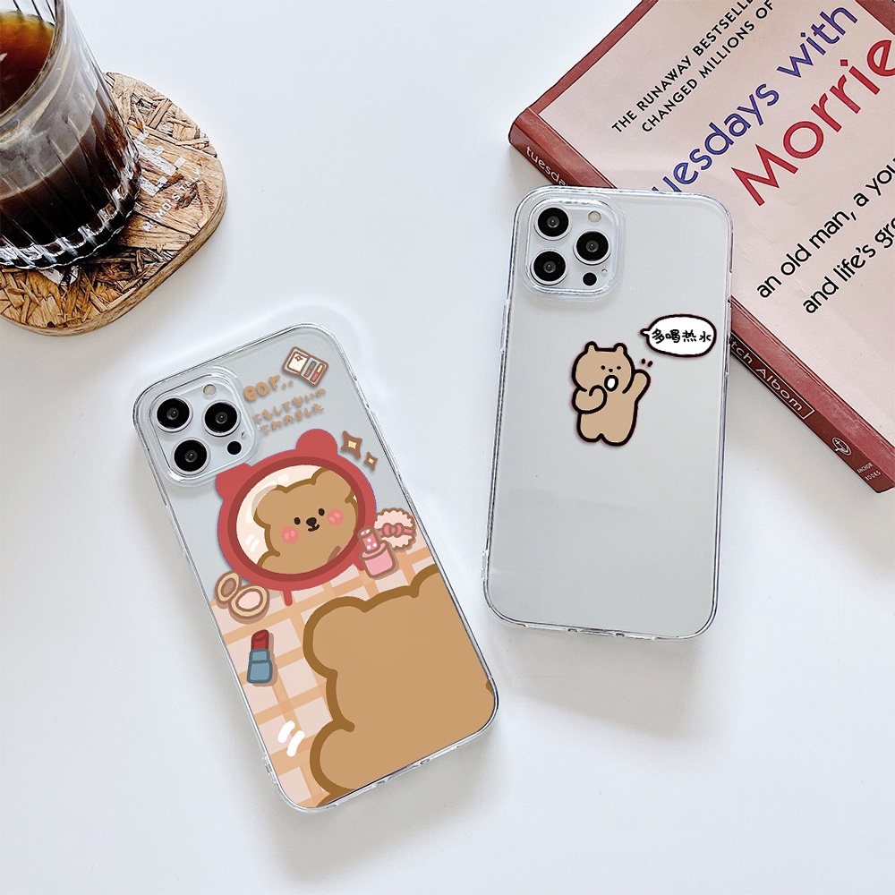 Ốp Điện Thoại Hình Gấu Dễ Thương Cho Iphone 11 Pro Max 12 Pro Max 13 Pro Max Mini 6 7 8 6 7plus Se 2020 X Xs Xr 5 4