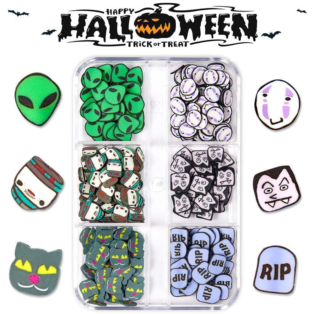 Hộp Đất Sét Mềm Nhiều Màu Trang Trí Móng Tay Chủ Đề Halloween