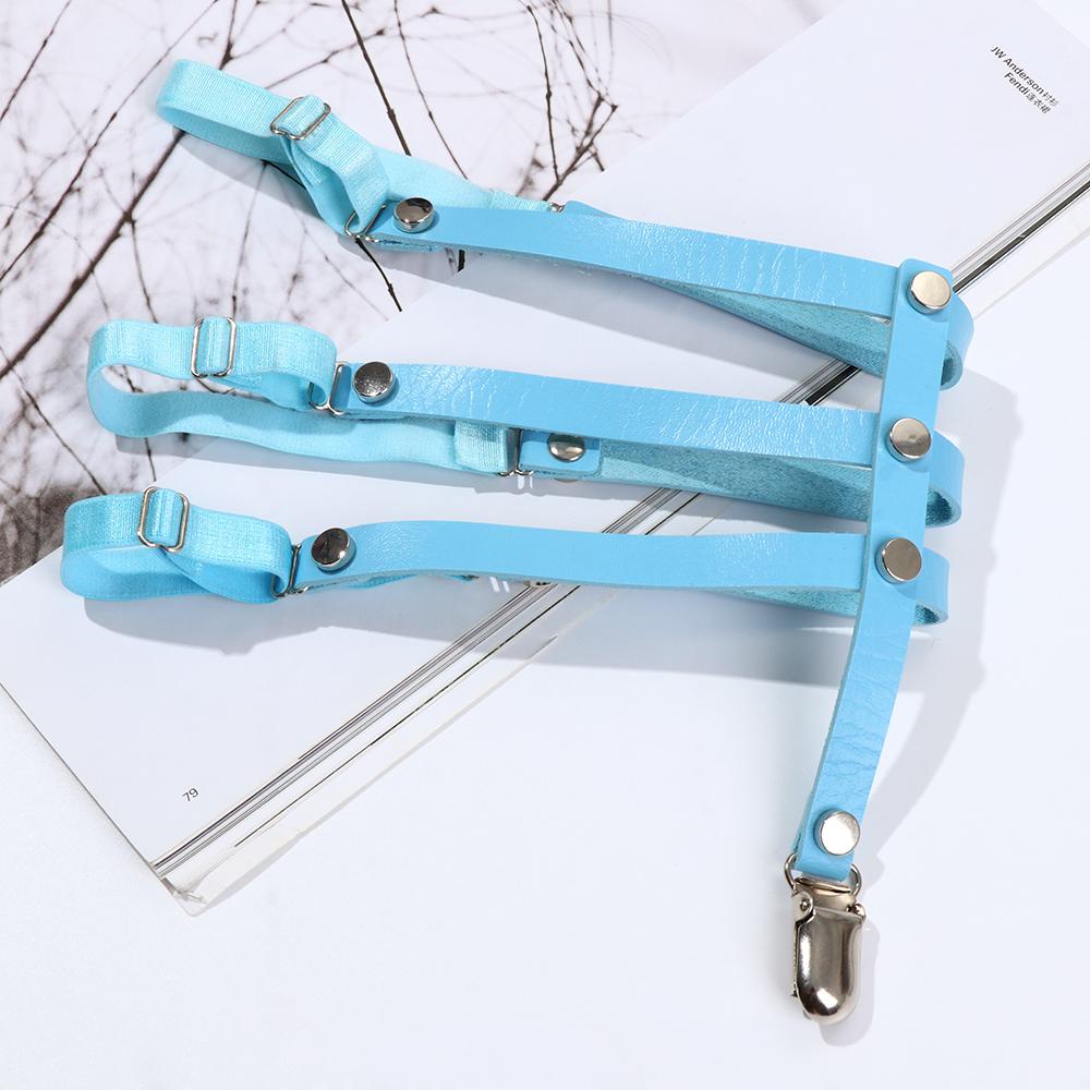 Melodg Đai Nịt Vớ Bằng Da Pu 3 Hàng Phong Cách Gothic