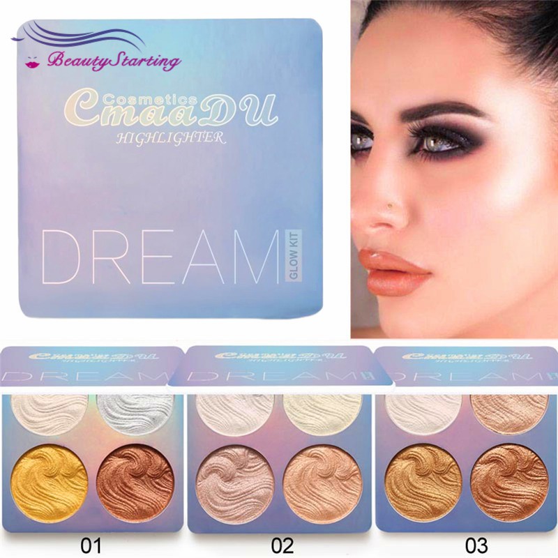 [Hàng mới về] Bảng phấn tạo khối CmaaDU 4 màu tươi sáng bắt mắt