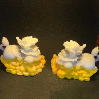 Cặp tượng tỳ hưu trắng vàng như hình