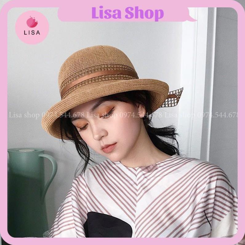 [HÀNG LOẠI 1- ẢNH THẬT] Mũ che nắng thời trang, nón đi nắng vành nhỏ phối nơ phong cách Hàn Quốc cực hot, mẫu M6