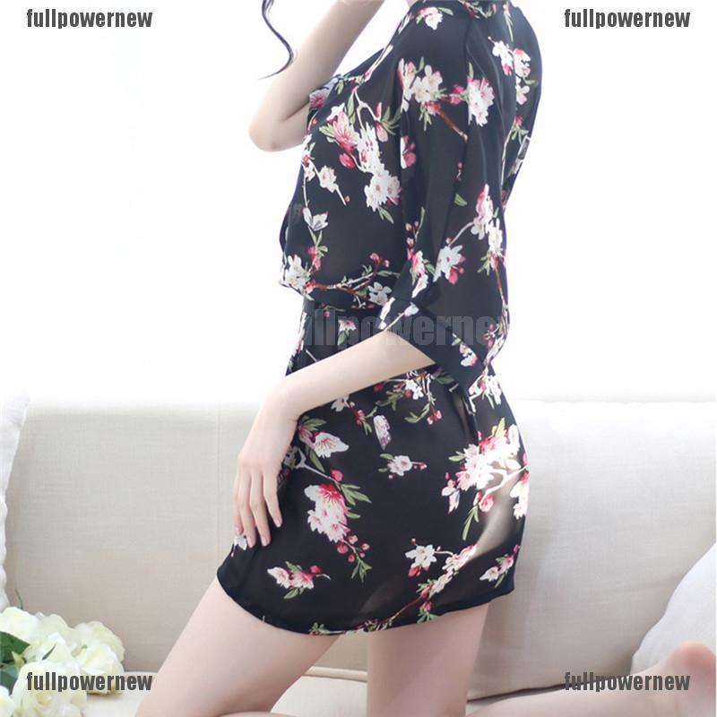 Áo choàng ngủ in họa tiết hoa phong cách quyến rũ dành cho nữ | BigBuy360 - bigbuy360.vn