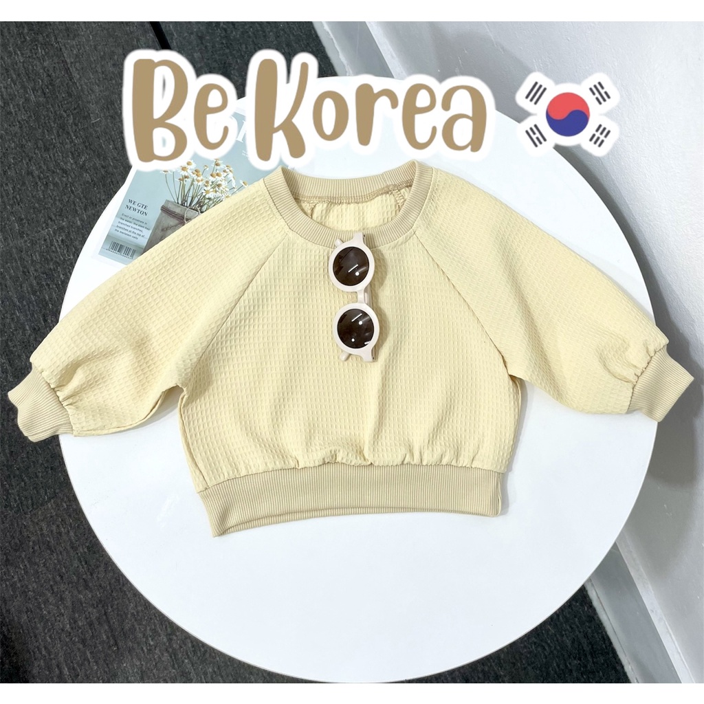 Áo thun dài tay cho bé trai bé gái TTR-Be Korea, áo thu đông phong cách Hàn Quốc cho bé size 7-25kg