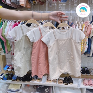 Yếm style Hàn kèm áo thun cho bé, yếm style hàn cho bé gái