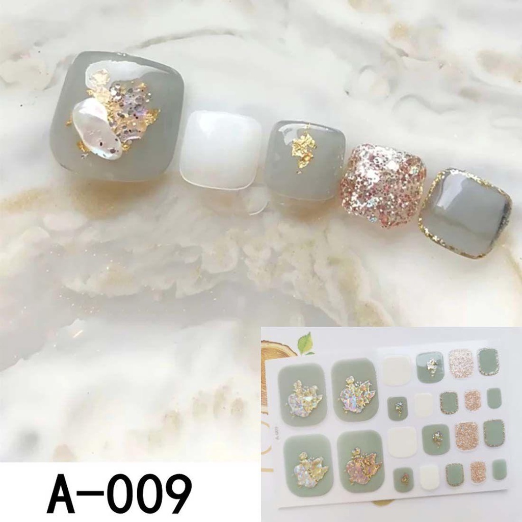 Thiết Kế Móng Tay Màu Trắng MAXG|Miếng Dán Trang Trí Móng Chân Họa Tiết Hoa Anh Đào Nở 3D