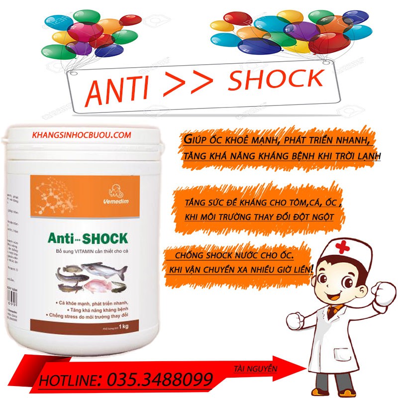 ANTI SHOCK CHỐNG SỐC TĂNG SỨC ĐỀ KHÁNG ỐC CÁ LƯƠN KHỎE MẠNH BƠI NHANH TRÁNH HIỆN TƯỢNG BỎ ĂN CHO AO NUÔI THỦY SẢN