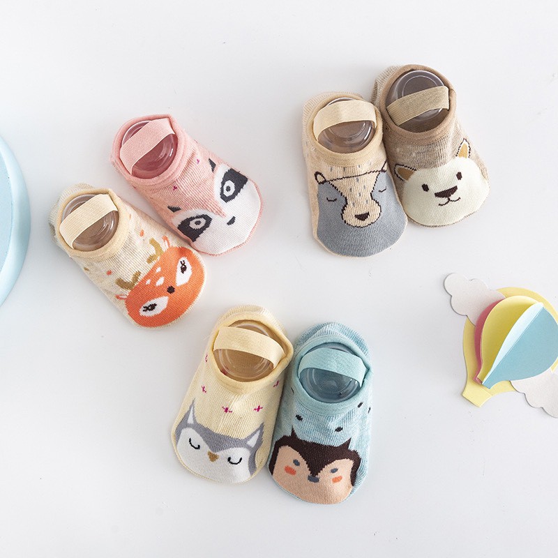 Tất, vớ cổ thấp kèm quai chống trượt cotton co giãn cho bé hàng quảng Châu Cao Cấp
