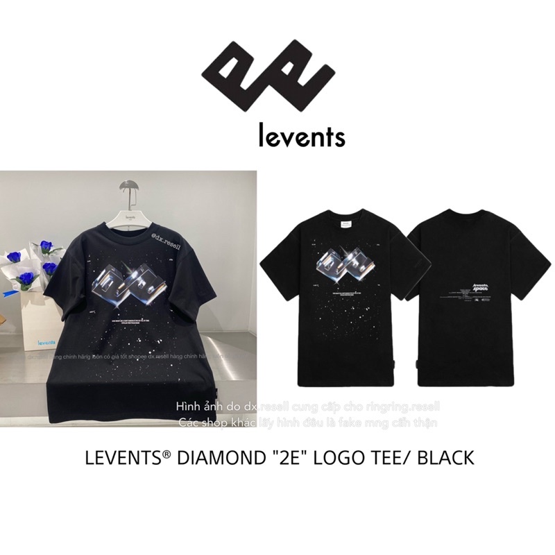 LEVENTS® DIAMOND "2E" LOGO TEE/ BLACK