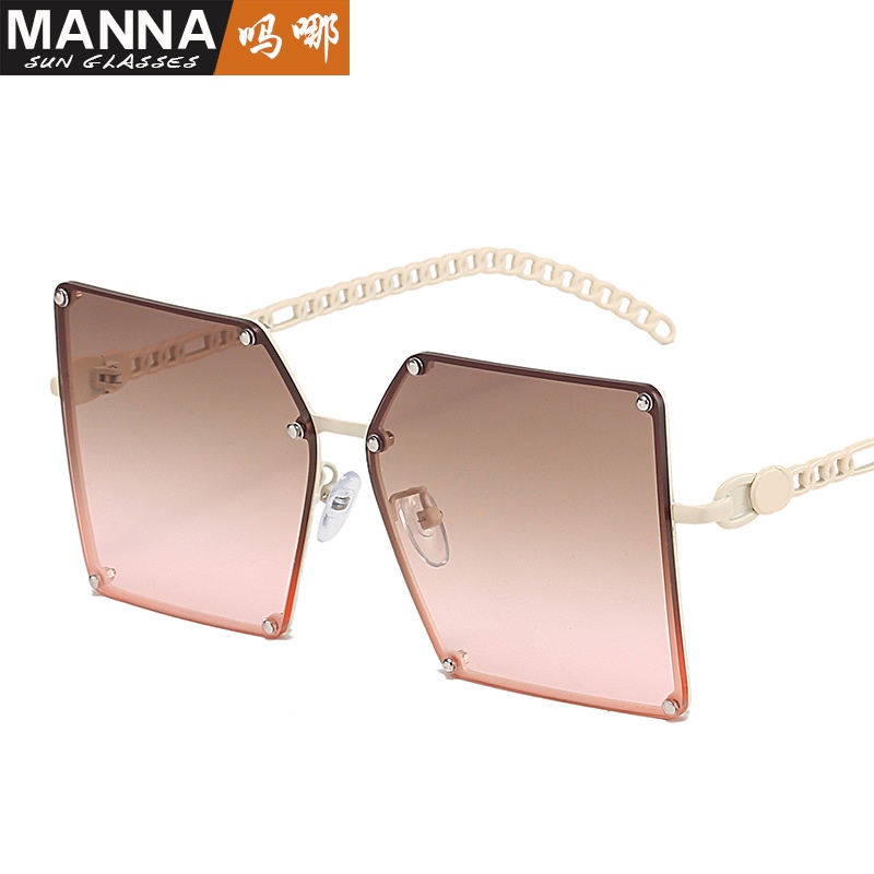 Kính mát gọng vuông lớn không viền thời trang cho nữ