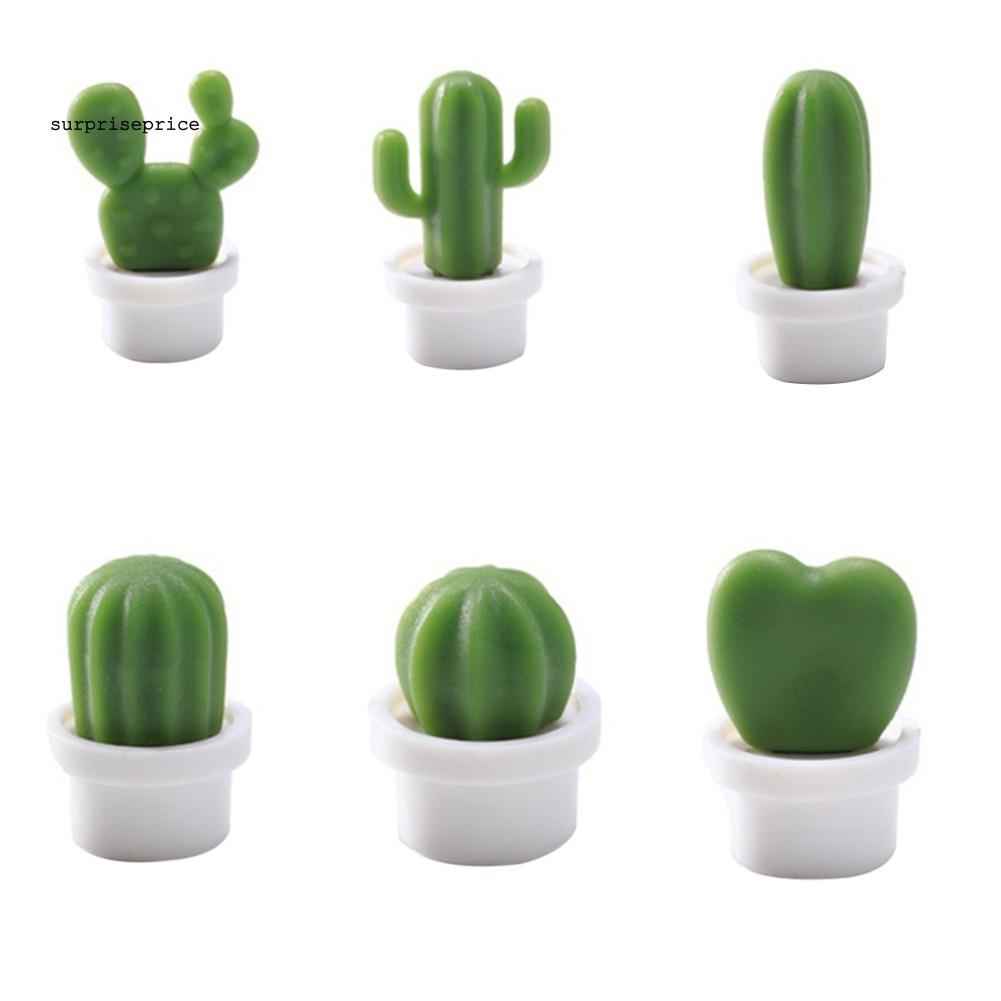 Set 6 sticker gắn tủ lạnh trang trí hình cây xương rồng diy dễ thương chất lượng cao