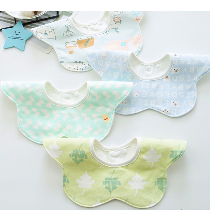 Yếm Ăn Cotton Có Thể Xoay 360 Độ Chống Nước Bọt 24 Giờ Tiện Dụng Cho Bé