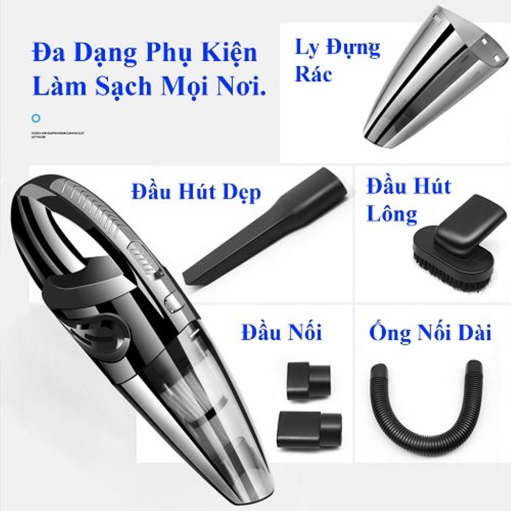 [Freeship] máy hút bụi cầm tay mini không dây Đa Năng Xe Hơi Ô TÔ và Gia Đình - Máy R-6053 - Green Family -