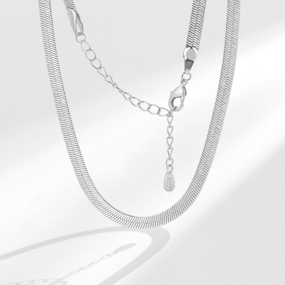 Vòng cổ Xương Rắn Phẳng Lưỡi Vàng Có Thể Điều Chỉnh