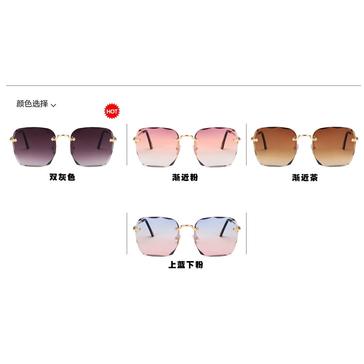 COD Korean Fashion Sunglasses for women Square Design frameless anti uv400 protection glasses