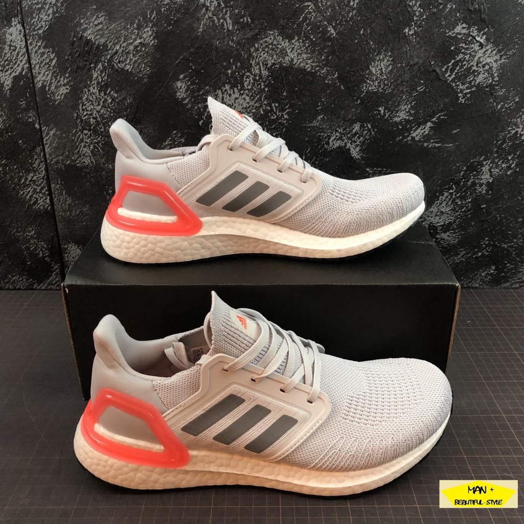 Giày thể thao nam nữ Ultra Boost 6.0 xám gót vạch cam bản 2020 siêu đẹp, phong cách, hiện đại