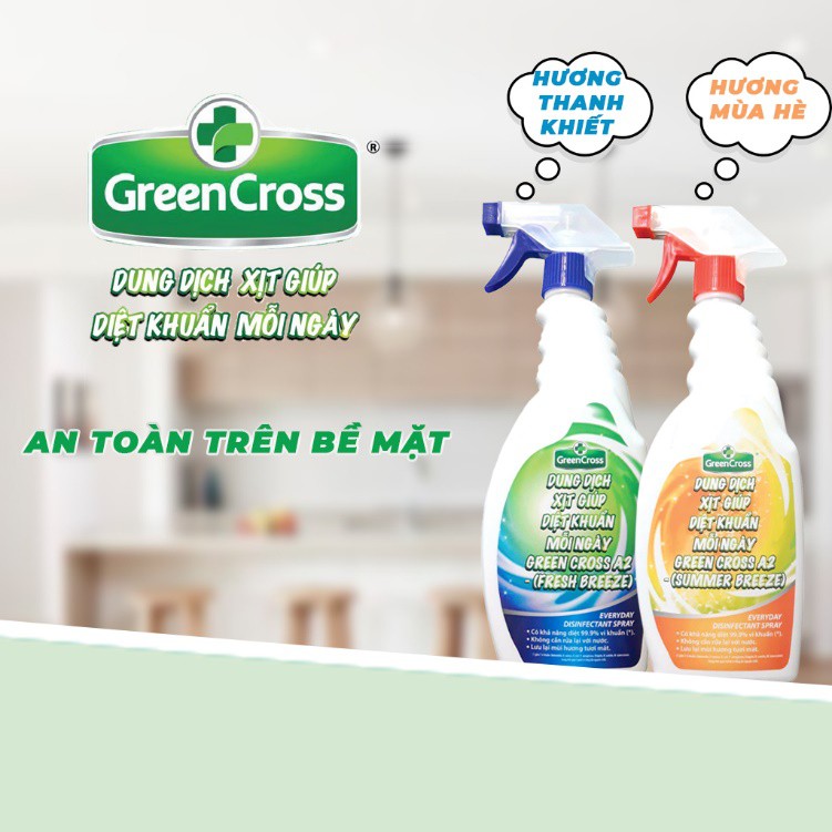 Dung dịch xịt diệt khuẩn GREEN CROSS A2 can 5L - Hương Fresh