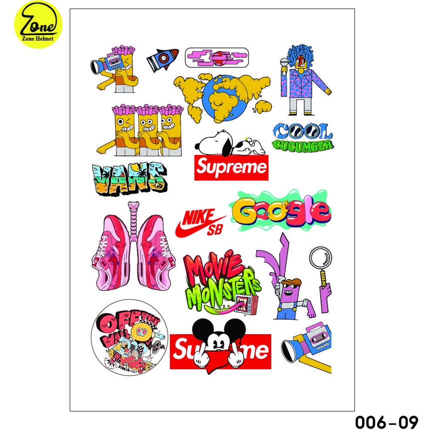 [Mã LIFEAUMAY giảm 10% tối đa 30k đơn 150k] Set A4 Sticker Supermen, Monster hình dáng cao cấp chống nước cực tốt