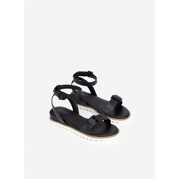 Vascara Giày Sandal Đế Xuồng Quai Phối Belt - SDX 0423 - Màu Đen
