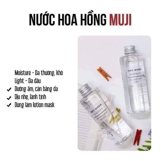 [NỘI ĐỊA NHẬT] Nước hoa hồng Muji Light Toning Water 200ml