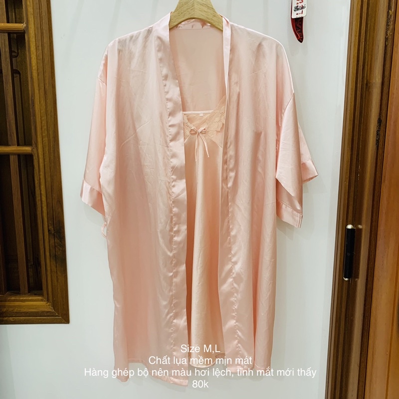 Bộ váy lụa ngủ (2hand)