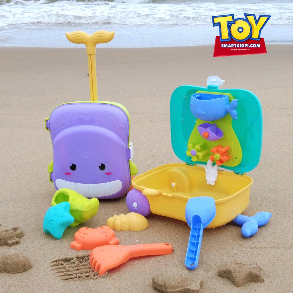 BỘ ĐỒ CHƠI VALI XÚC CÁT ĐI BIỂN HÌNH CÁ HEO VÔ CÙNG DỄ THƯƠNG