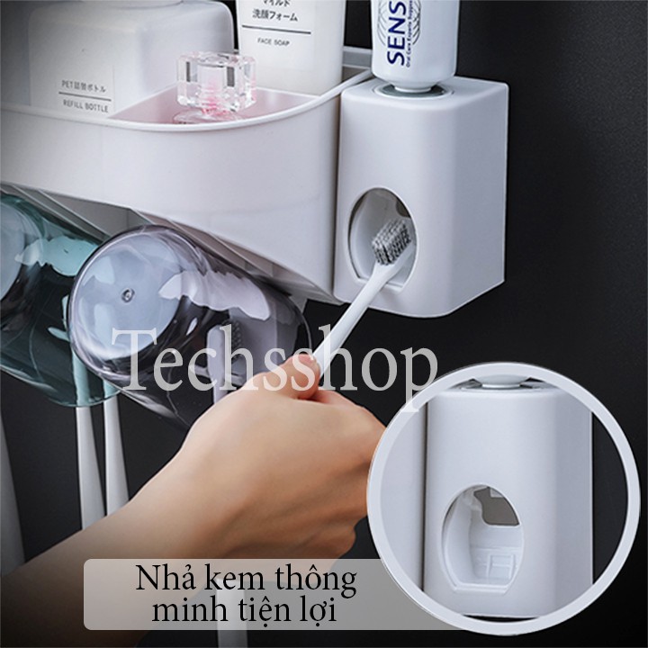 Kệ Để Bàn Chải Kem Đánh Răng Máy Xấy Tóc 5In1 Renai Ra-852B - Kệ Nhả Kem Nhà Tắm Loại 3 cốc, Loại 4 cốc