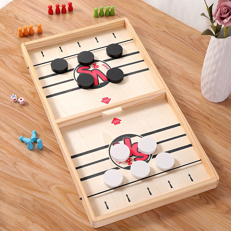 ☃✶Trò chơi board game đôi chơi trẻ em đồ chơi giáo dục bằng gỗ tương tác nói về bàn cờ trò chơi bắn súng khúc côn cầu tr