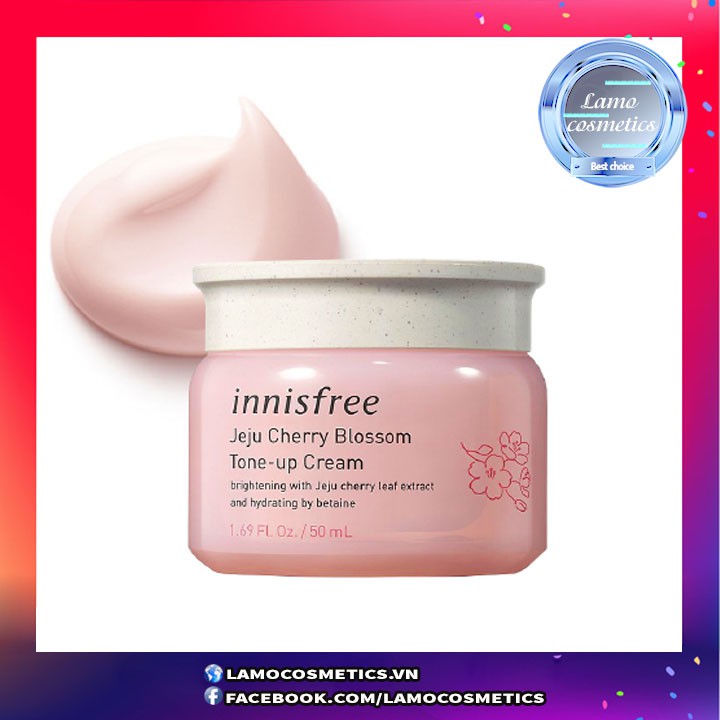 Kem Dưỡng Trắng Da Nâng Tone Tức Thì Innisfree Jeju Cherry Blossom Tone Up Cream