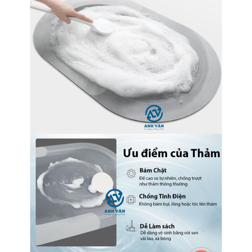 Thảm lau chân silicol thấm hút tốt, thảm chùi chân chống trơn trượt