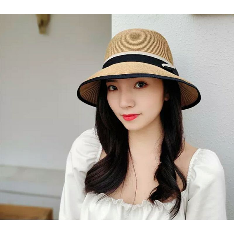 mũ nón rộng vành đi biển thời trang Hàn Quốc