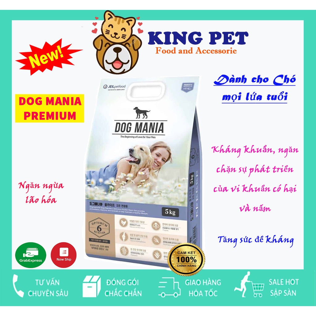 Hạt DOG MANIA Premium 5kg cho Chó của Hàn Quốc