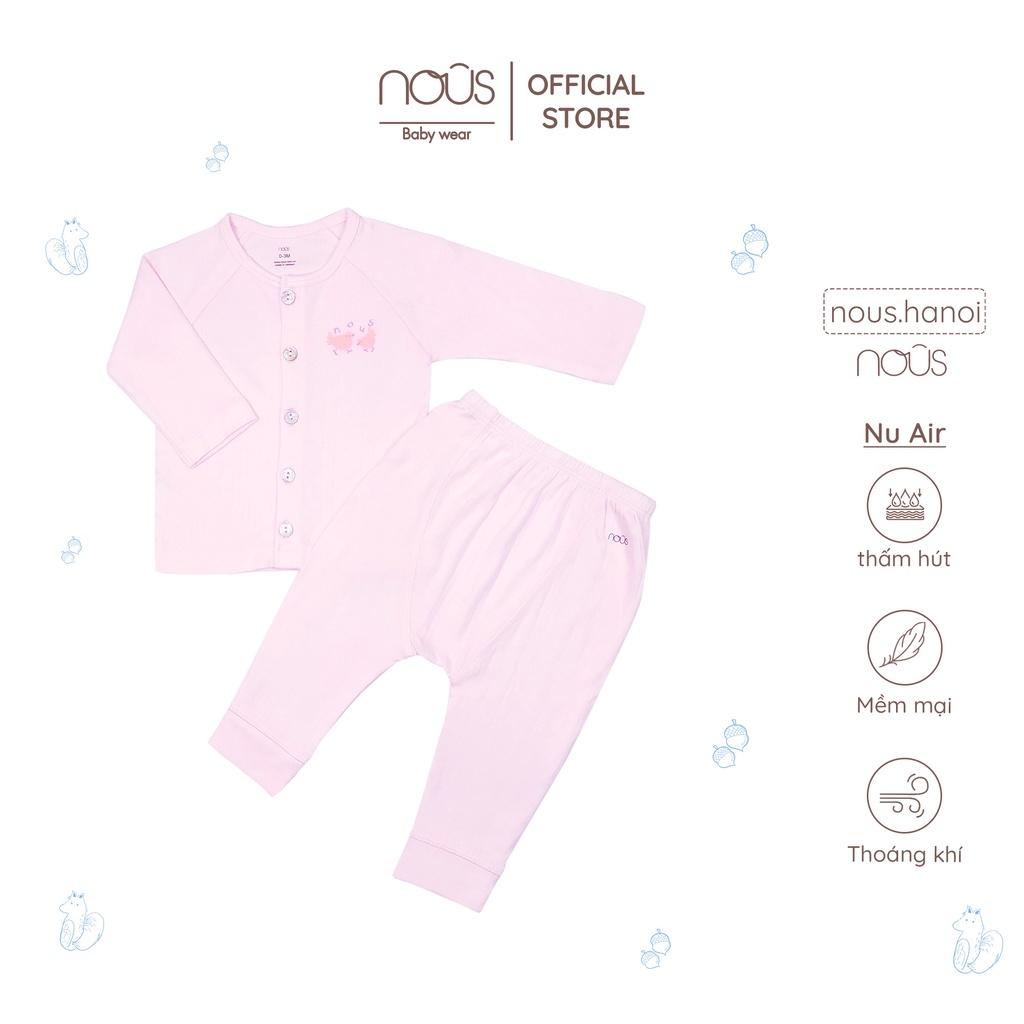 Bộ Quần Áo Dài Tay Nous CTD Hồng Chick (Size 0-3 Tháng Đến 6-9 Tháng)