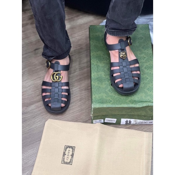 Dép Sandal Giọ GG Cao Su Dẻo Tag Logo Siêu Bền Đẹp XĐ02P