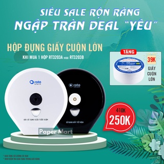 (Quà Tặng 39k) Hộp đựng giấy vệ sinh cuộn lớn gắn tường Roto Đen/Trắng Bảo hành 10 năm