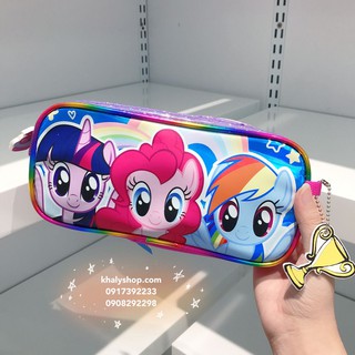 Hộp bút, bóp viết 1 ngăn hình Ngựa Pony 3 đầu màu hồng cho học sinh bé gái - (Thái Lan) - 255NPN72324 - (22x4x10cm)