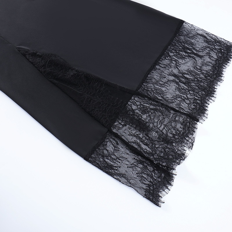 DUNEA Đầm Sát Nách Phối Ren Hoa Thiết Kế Hở Lưng Quyến Rũ