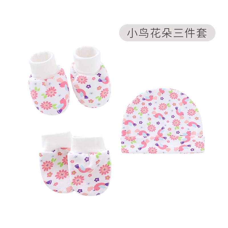 Booboo Baby - Set Đầy Đủ Mũ + Bao Tay + Bao Chân Hàng Đẹp Cho Bé Sơ Sinh