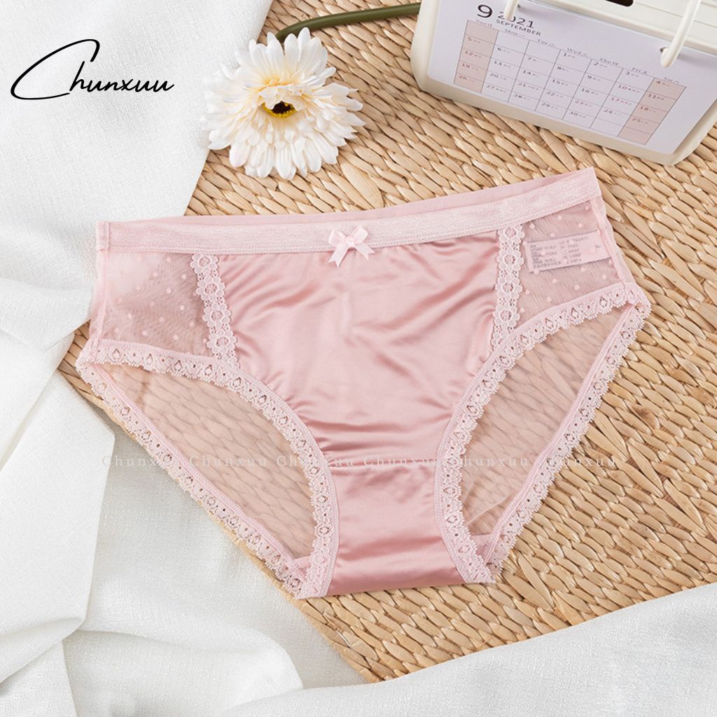 Quần lót nữ su lạnh cao cấp phối viền ren mềm mịn thoáng mát CHUNXUU - QC100