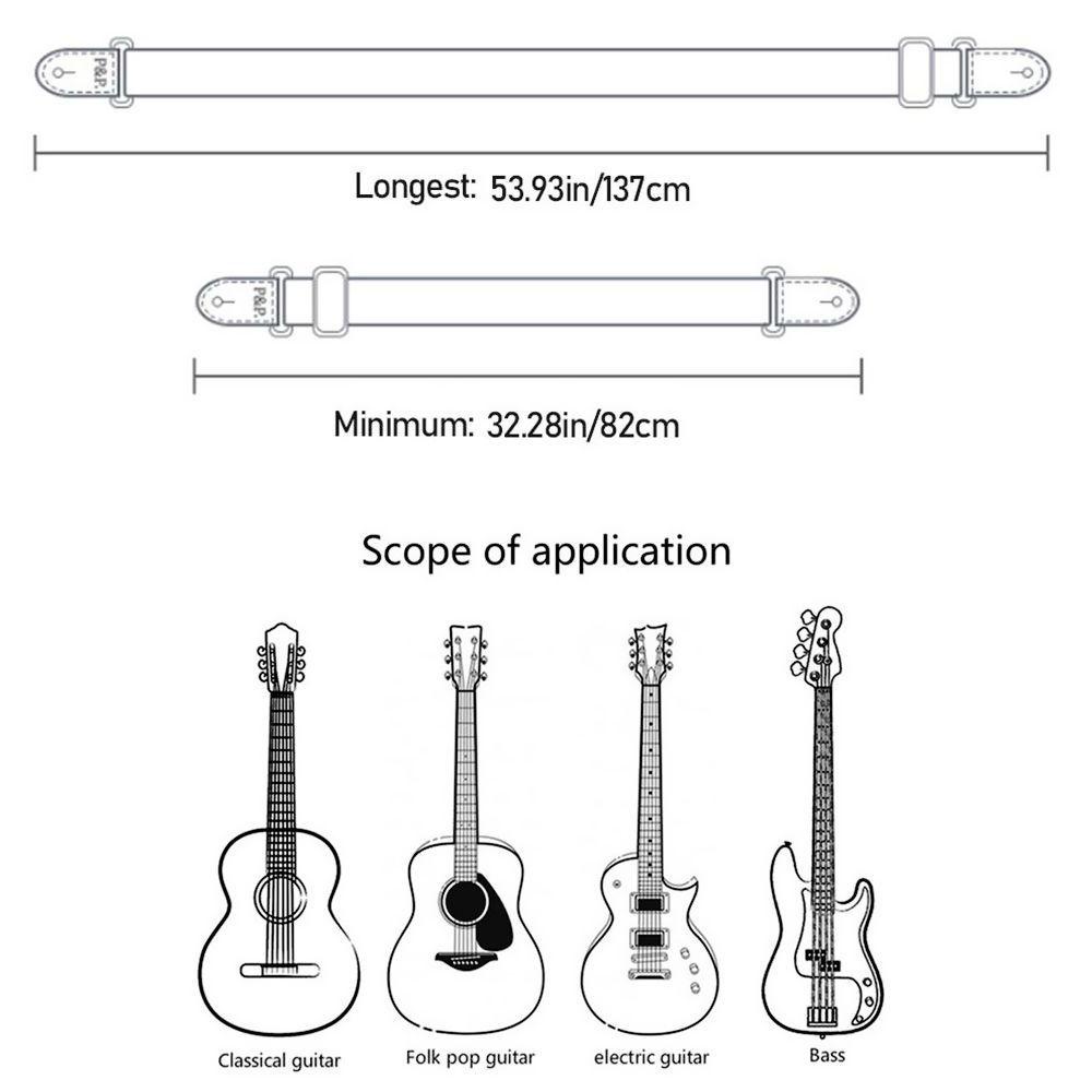 Wttle Dây Đeo Đàn Guitar Nhiều Kiểu Dáng Có Thể Điều Chỉnh Dành Cho Trẻ Em Và Người Lớn