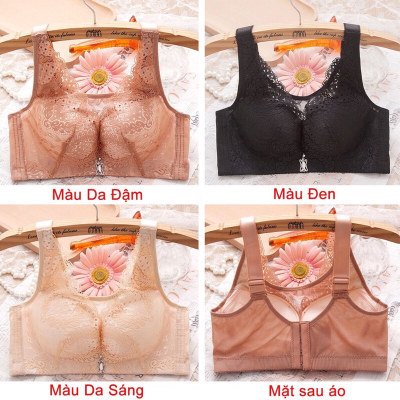 Áo ngực ren bản to không gọng đệm mỏng ôm gọn ngực, chống xệ, chống lằn mỡ X025