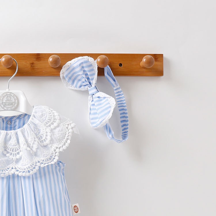 Áo Liền Quần Tay Ngắn Phối Ren Dễ Thương Cho Bé 0697