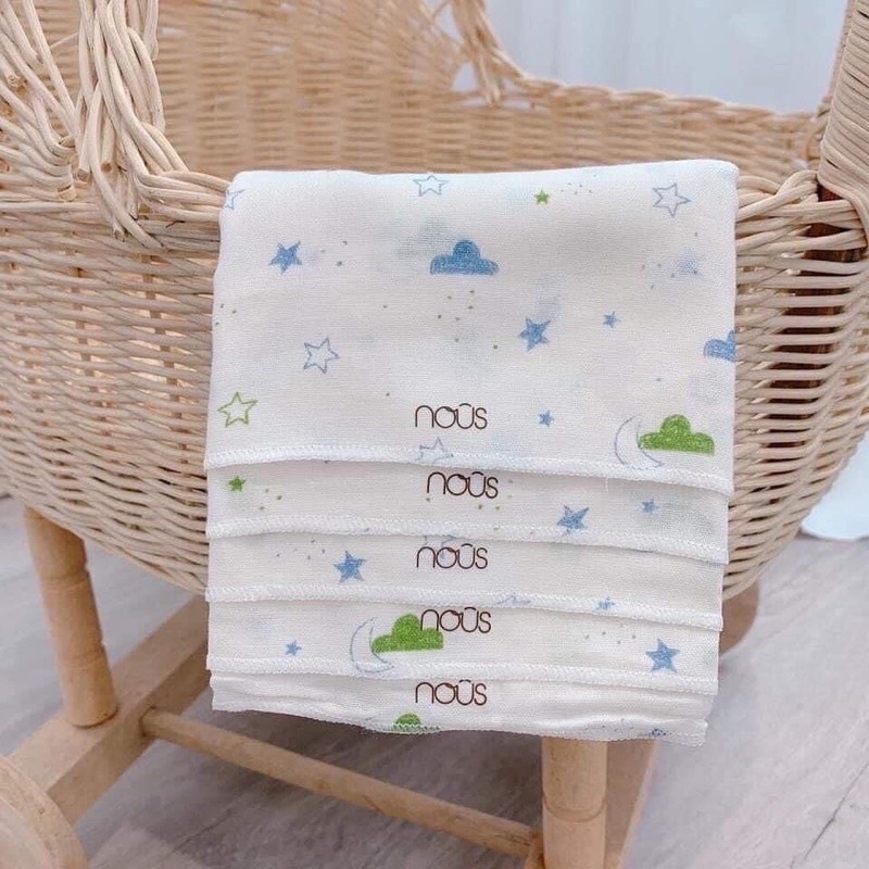 [Chính hãng Nous] set 5 khăn sữa Nous kt 30x30 cho bé