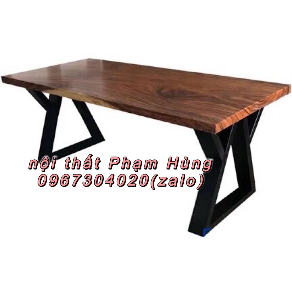 Bàn me tây nguyên tấm giá theo kích thước tăngj kèm chân sắt