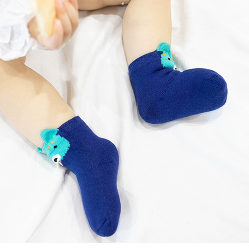 Set 4 Đôi Vớ Cotton Dày Mềm Mại Giữ Ấm Mùa Đông In Hình Tai Gấu Hoạt Hình Cho Bé 0-3 Tuổi | BigBuy360 - bigbuy360.vn