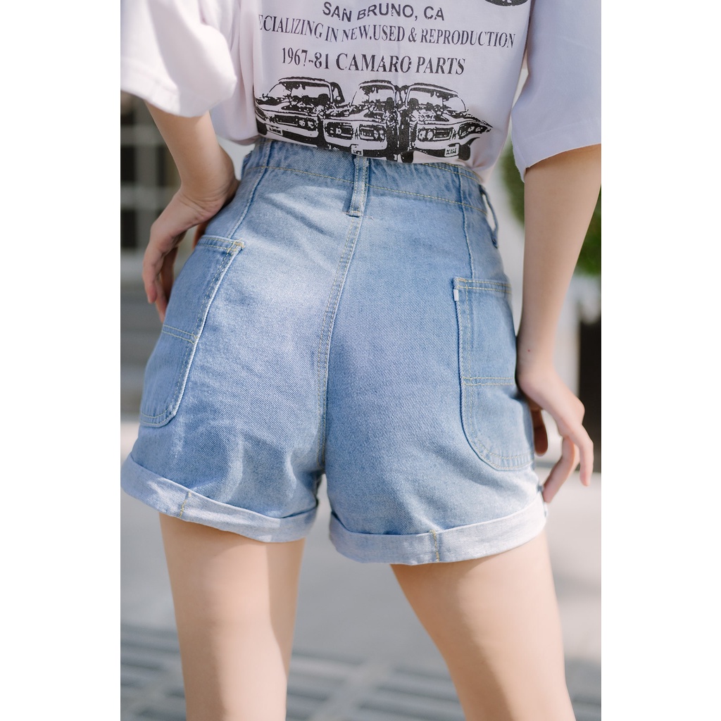 QUẦN SHORT JEAN NỮ ỐNG RỘNG CẠP CAO ULLZANG HAIQUANG PHONG CÁCH HÀN QUỐC -MÃ short HQ08