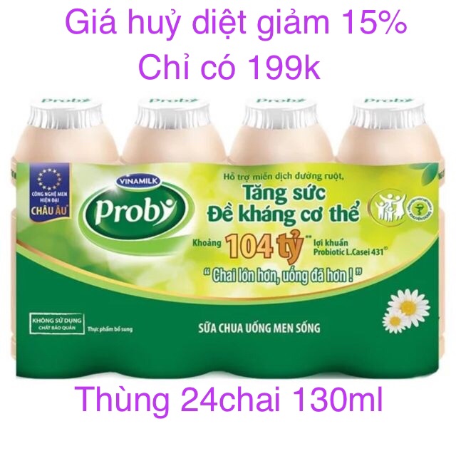 Tên sản phẩm: Thực phẩm bổ sung Sữa chua uống Probi Có Đường - Lốc 4 chai x 130ml