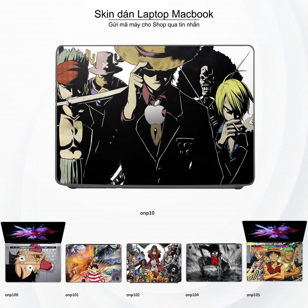 Skin dán Macbook mẫu One Piece (đã cắt sẵn, inbox mã máy cho shop)
