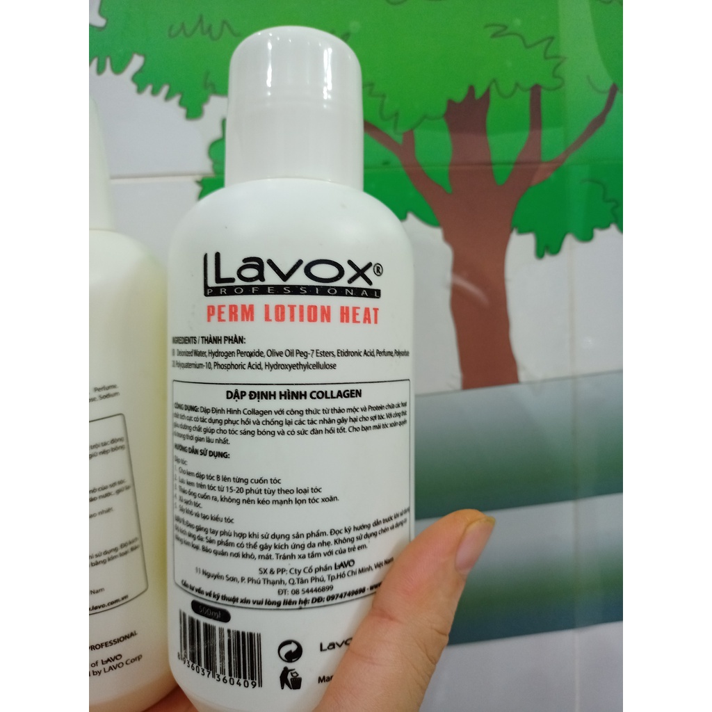 Kem uốn nóng collagen Lavox trắng 500ml